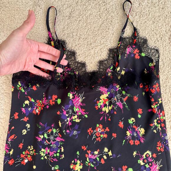 Veronica Beard Silk Dark Floral Gil Camisole NO BRAND / SIZE TAG APPROX Sz 8 - Picture 7 of 10